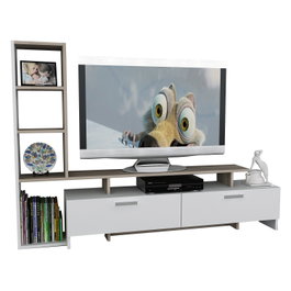 Hanah Home Mueble de TV Şimal - Blanco y Cordoba
